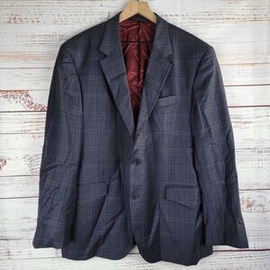 Coppley Pinto Ranch Sport Coat Mens 48R Reda 1865 Wool Plaid Blazer Blue